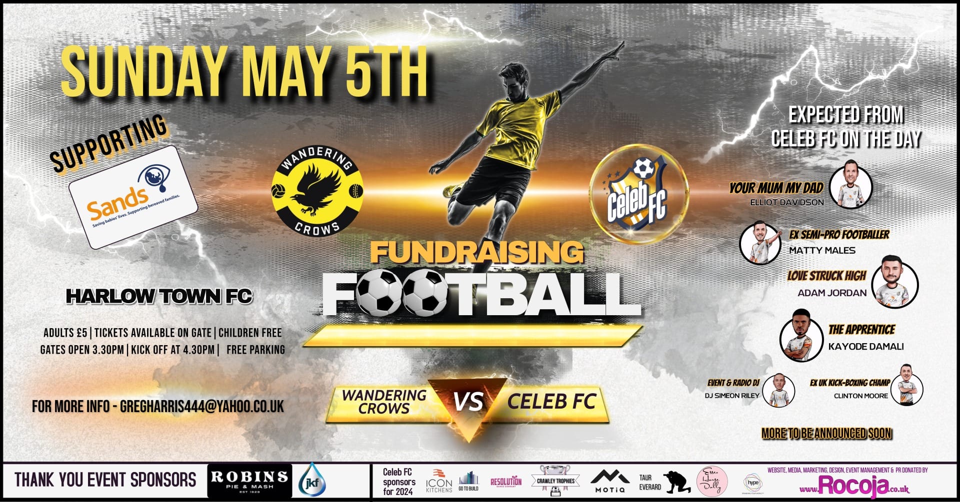 HARLOW TOWN FC with THE WANDERING CROWS - Charity Football | Celeb FC